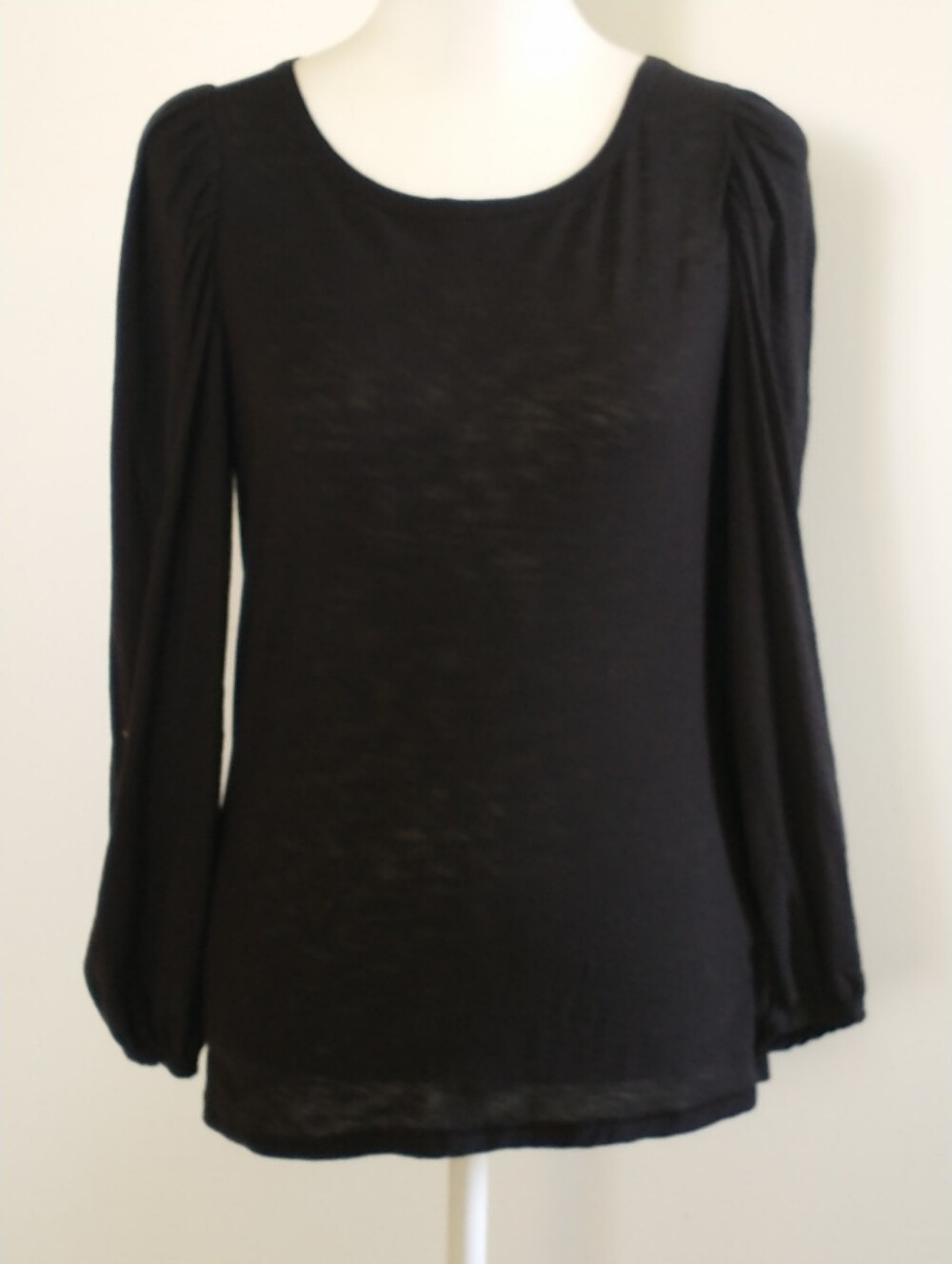 Nation LTD Black Long Puff Sleeve Women's Top XS Minimalist Whimsigoth
